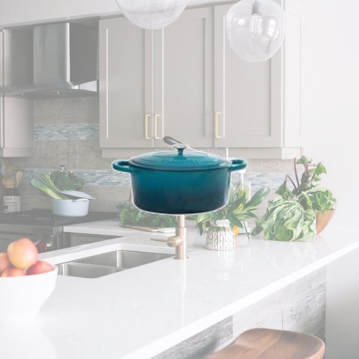 Picture of Gibson 109475.02 7 qt Crock Pot Dutch Oven, Teal