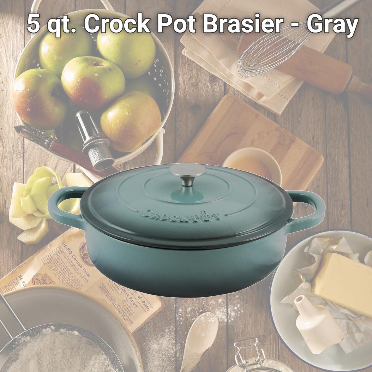 Picture of Gibson 112001-02 5 qt. Crock Pot Brasier - Gray