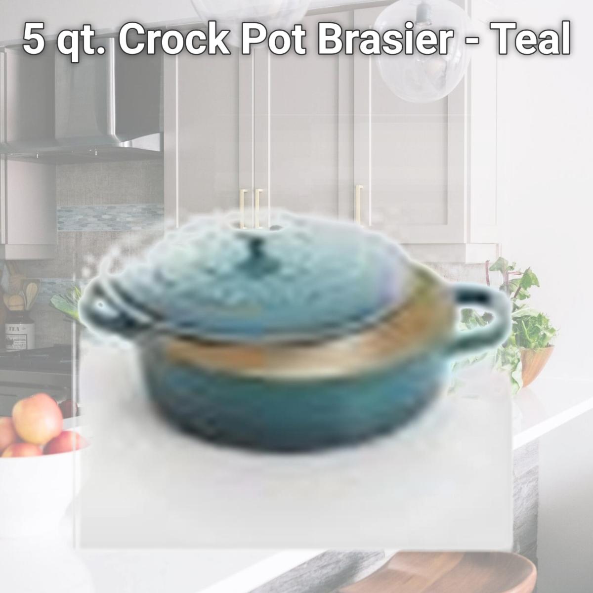 Picture of Gibson 112002-02 5 qt. Crock Pot Brasier - Teal