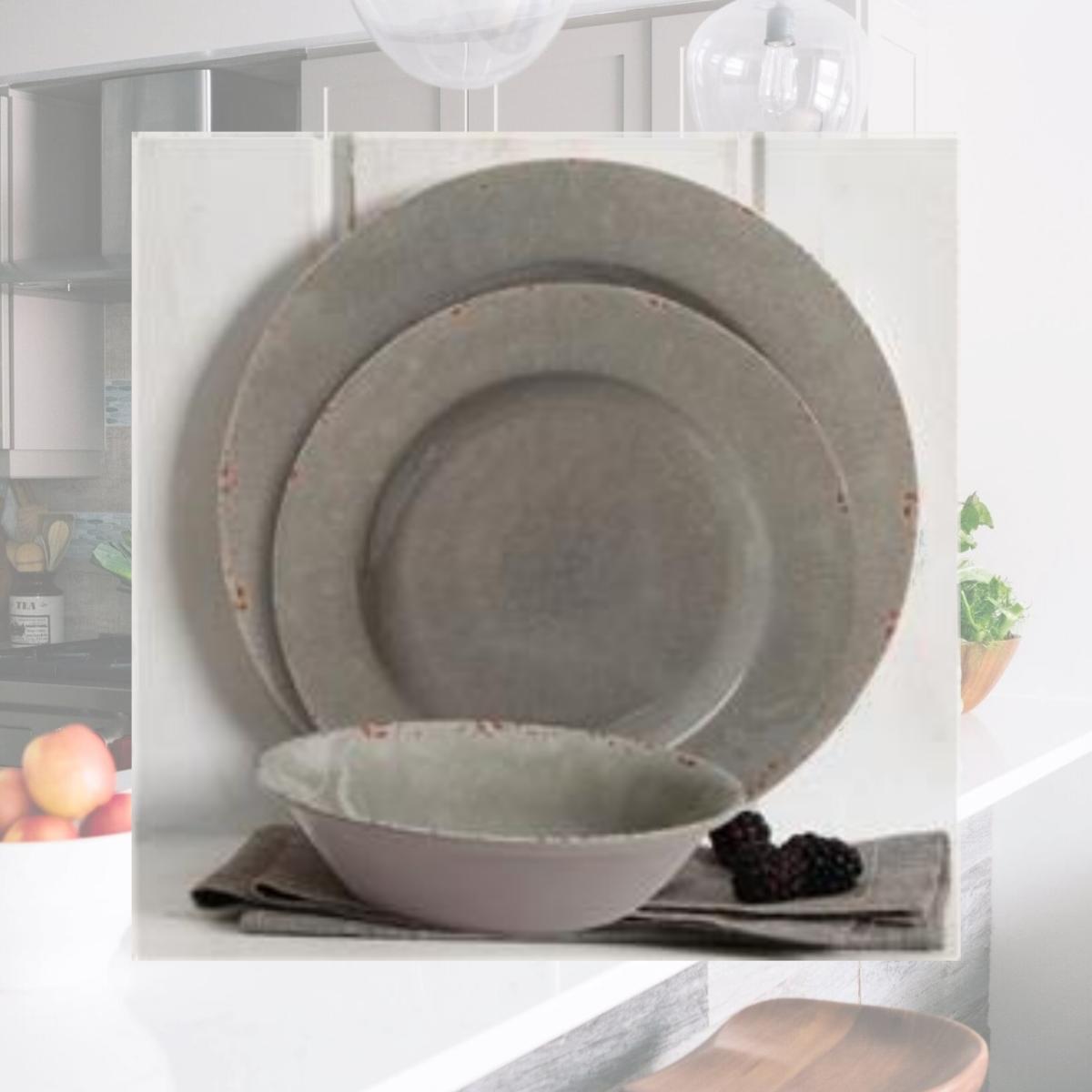 Picture of Gibson 114336.12 Muana Melamine Dinnerware, Grey - 12 Piece