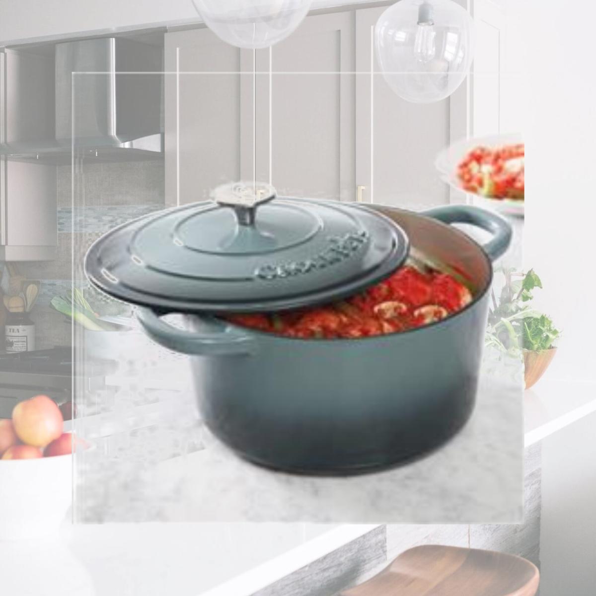 Picture of Gibson 69143.02 7 qt Round Dutch Oven Crock Pot, Grey