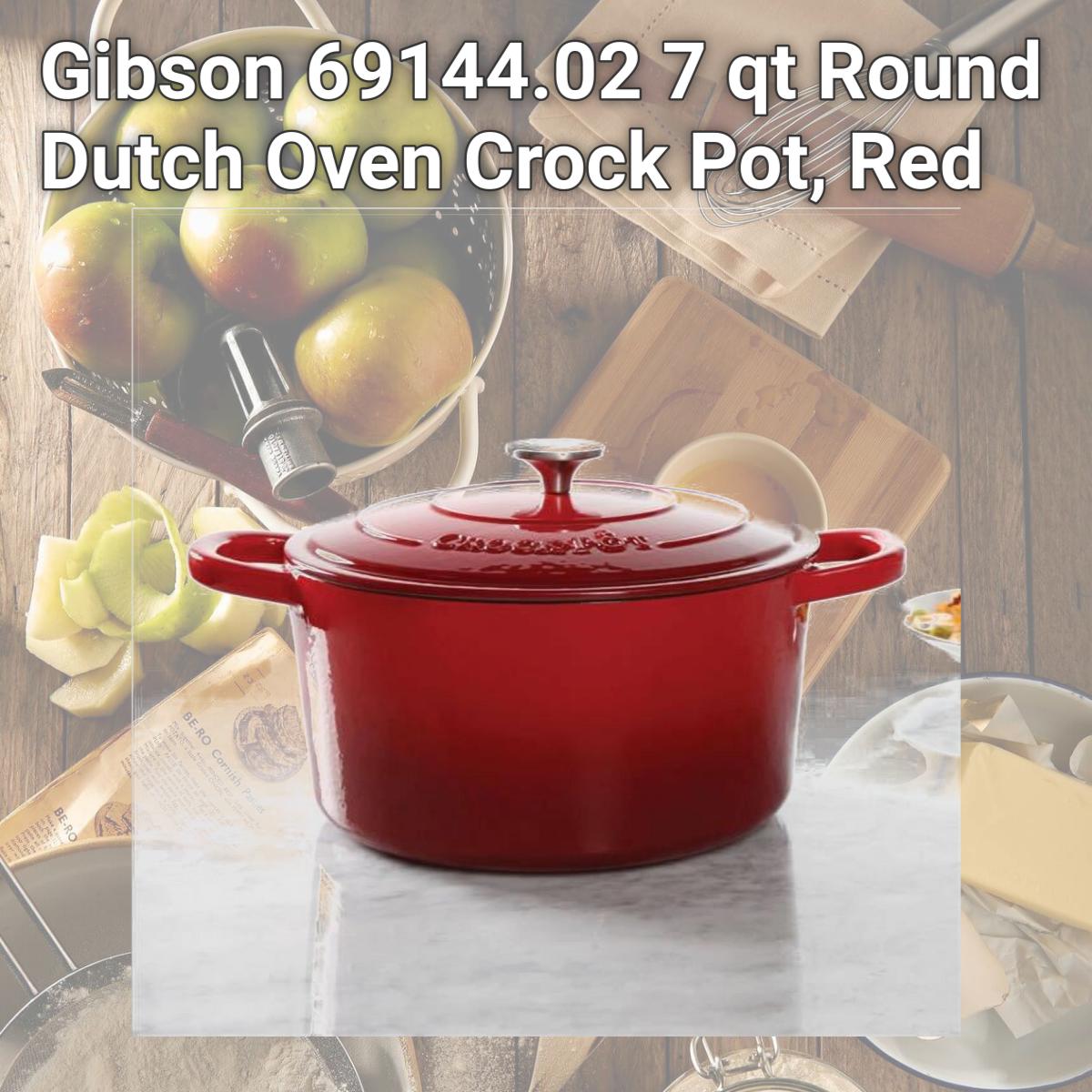 Picture of Gibson 69144.02 7 qt Round Dutch Oven Crock Pot, Red