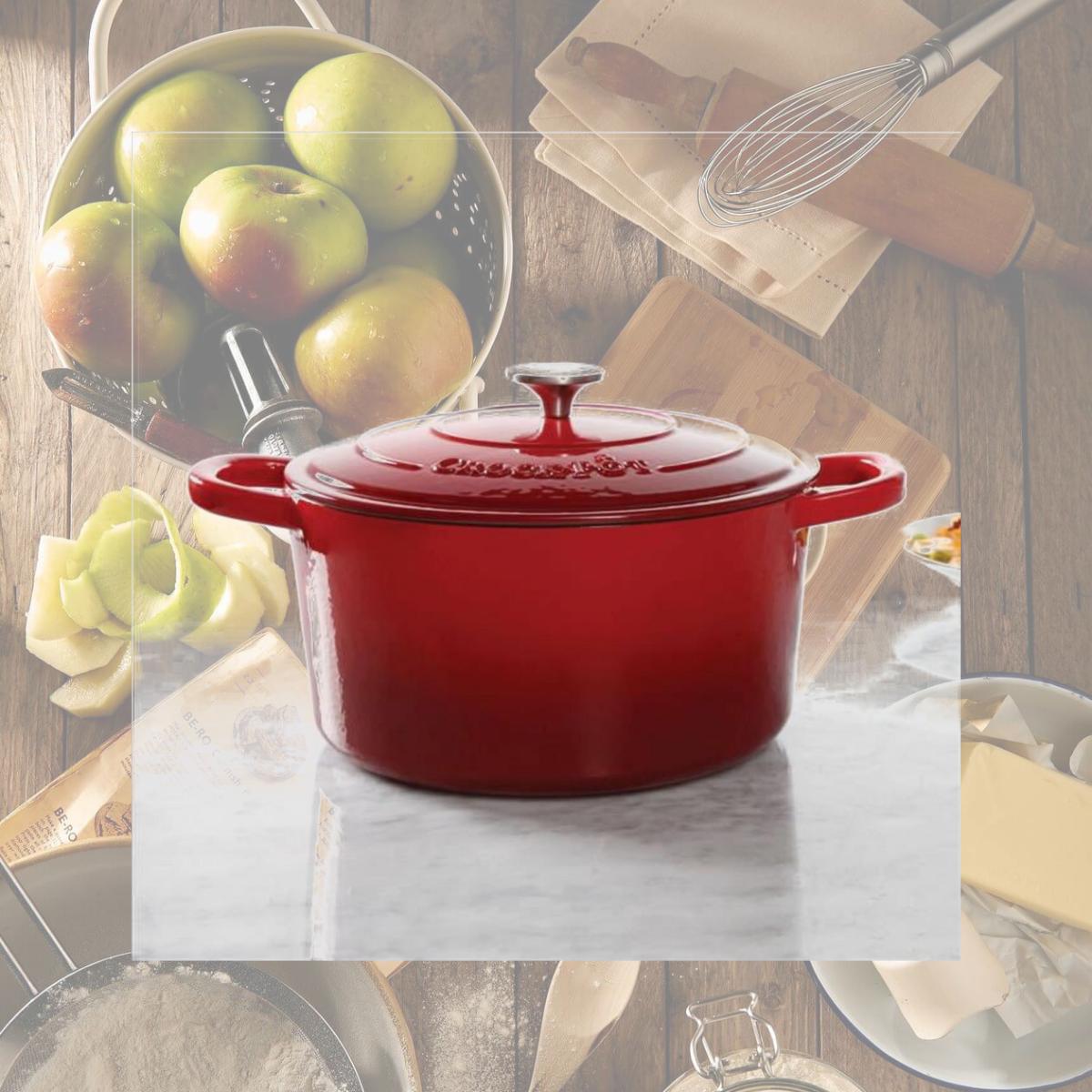 Picture of Gibson 69144.02 7 qt Round Dutch Oven Crock Pot, Red