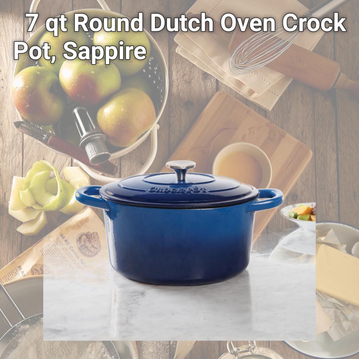 Picture of Gibson 69145.02 7 qt Round Dutch Oven Crock Pot, Sappire