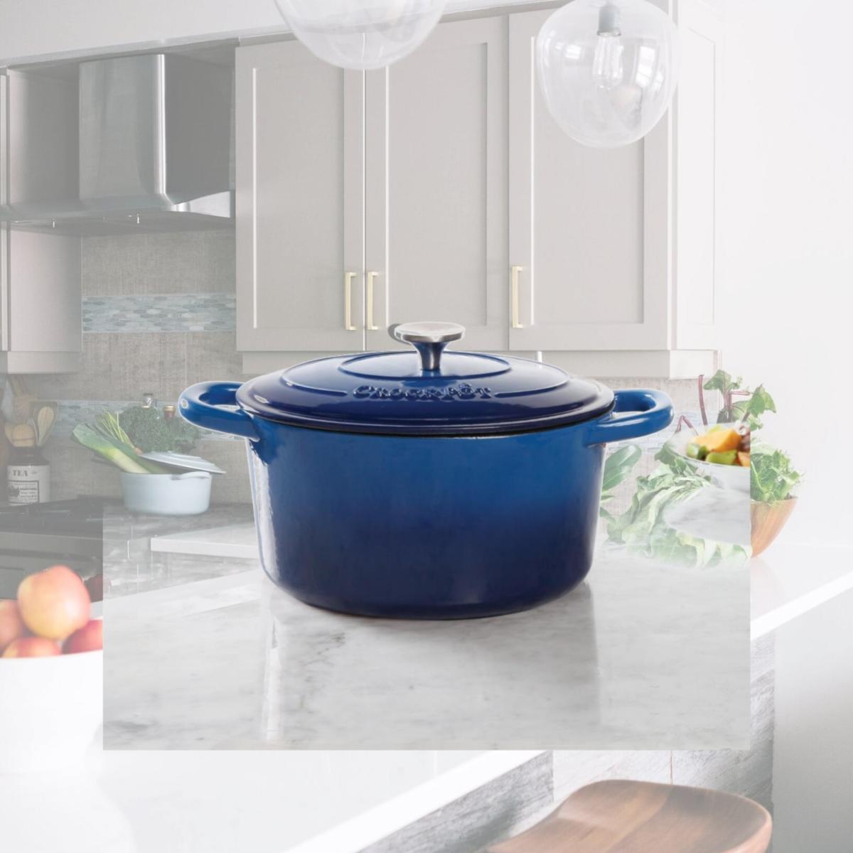 Picture of Gibson 69145.02 7 qt Round Dutch Oven Crock Pot, Sappire