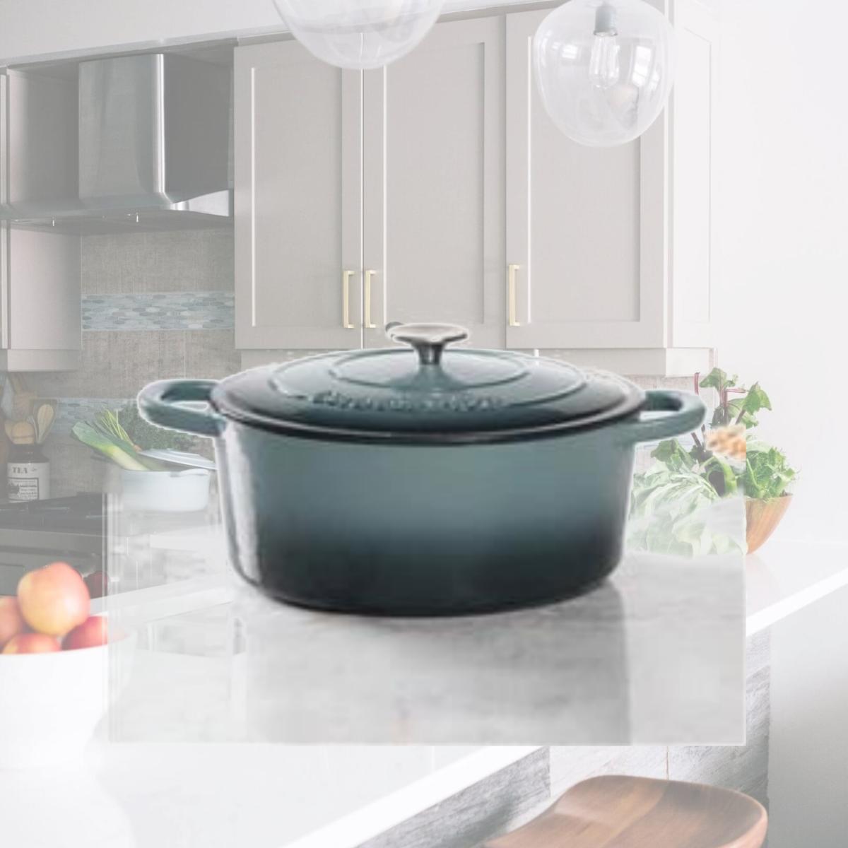 Picture of Gibson 69146.02 7 qt Oval Dutch Oven Crock Pot, Grey