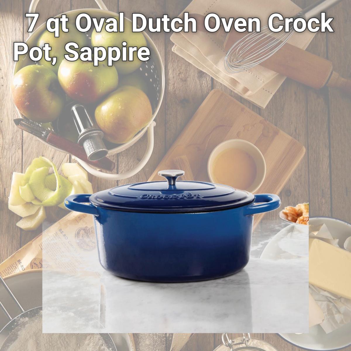 Picture of Gibson 69149.02 7 qt Oval Dutch Oven Crock Pot, Sappire