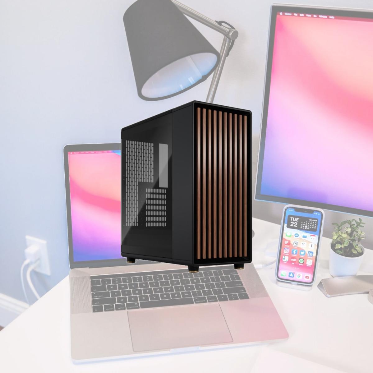 Picture of Fractal Design FD-C-NOR1C-02 North Mid Tower ATX Computer Case&#44; Black & Walnut