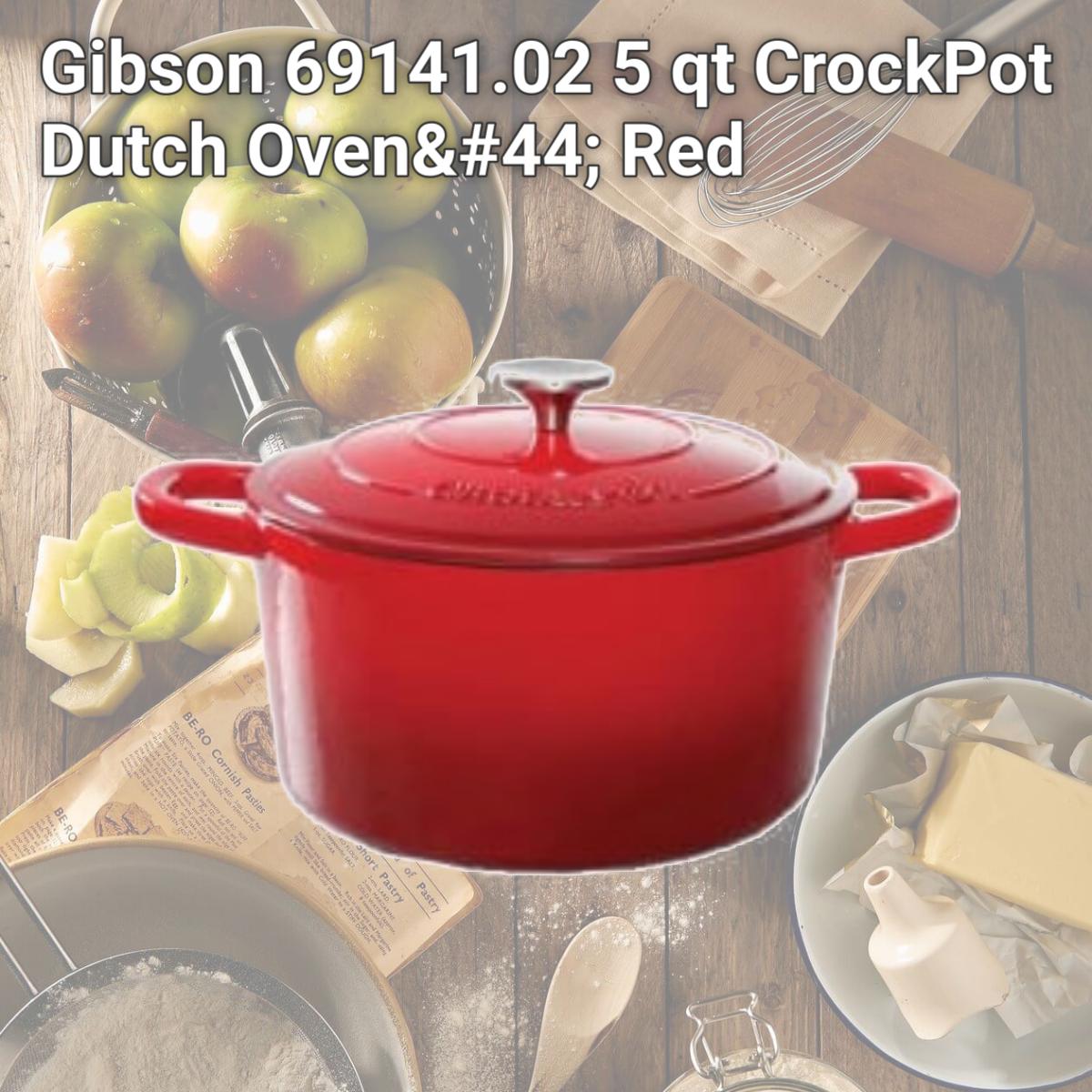 Picture of Gibson 69141.02 5 qt CrockPot Dutch Oven, Red