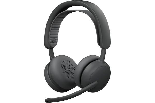 Logitech 981-001511 164 ft. Zone Wireless 2 ES for Business - Noise-Canceling Wireless Headset with Adaptive Hybrid ANC, Graphite