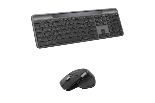 Logitech 920-013755 Signature Slim Solar Plus Wireless Keyboard & MX Master 4 Wireless Mouse Combo Kit - Black