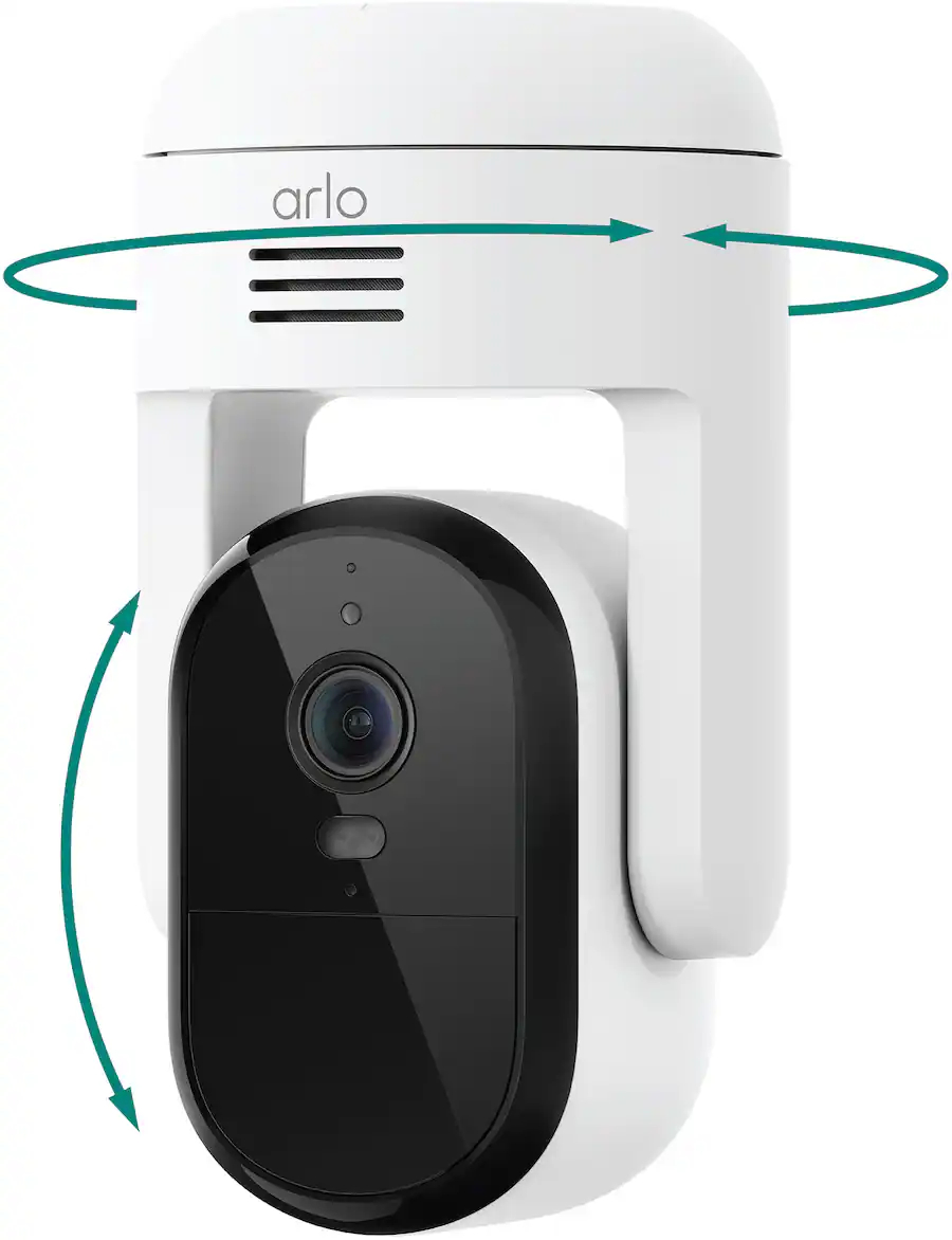 VMC3083-100NAS 2K Essential Pan Tilt Outdoor Security Camera - Wired Plug-In Powered - White