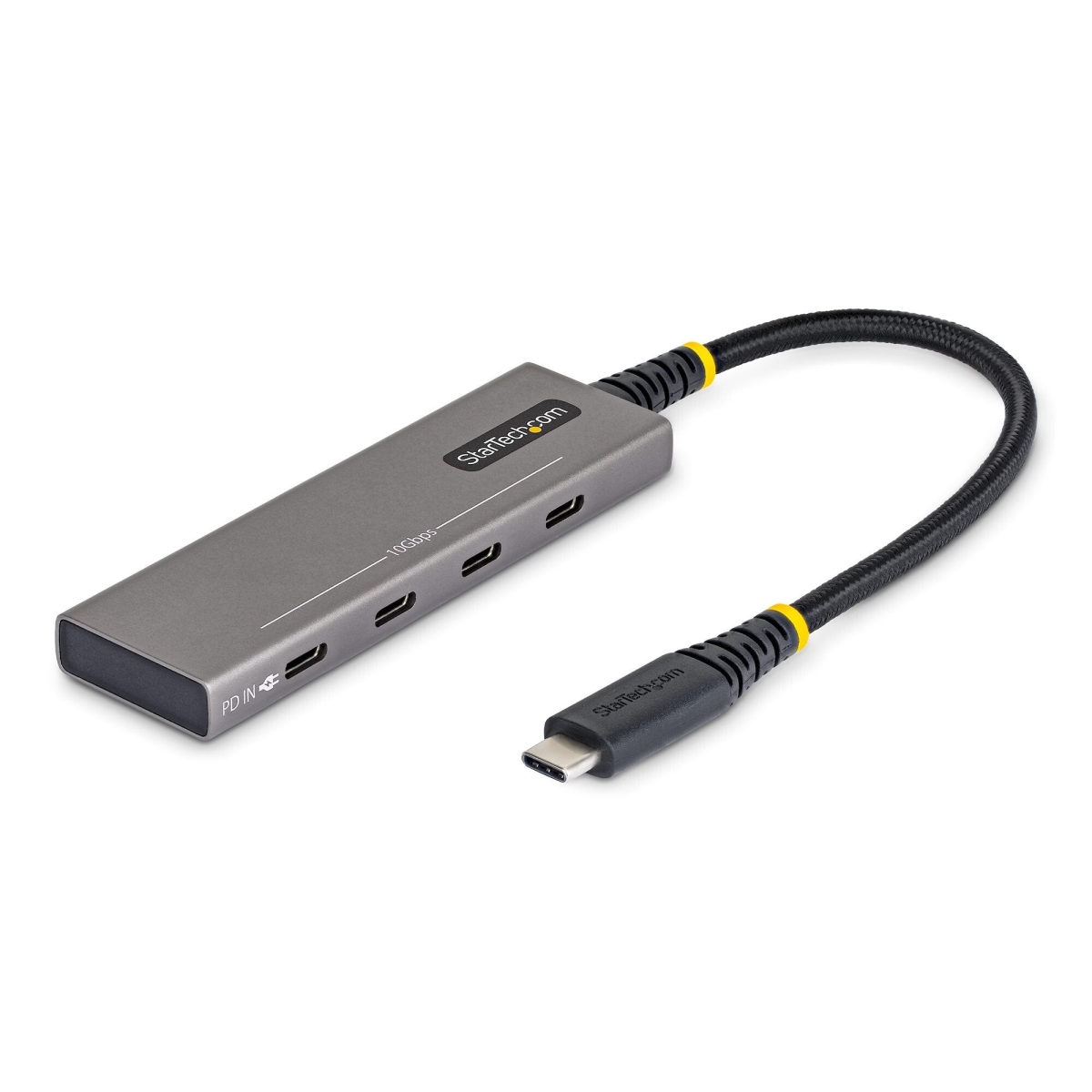 StarTech.com 4-Port USB-C Hub, 10Gbps, 100W PD Charging, 4x USB-C Ports, Overcurrent Protection, PCR Aluminum, For MacBook / Dell / ThinkPad / HP /