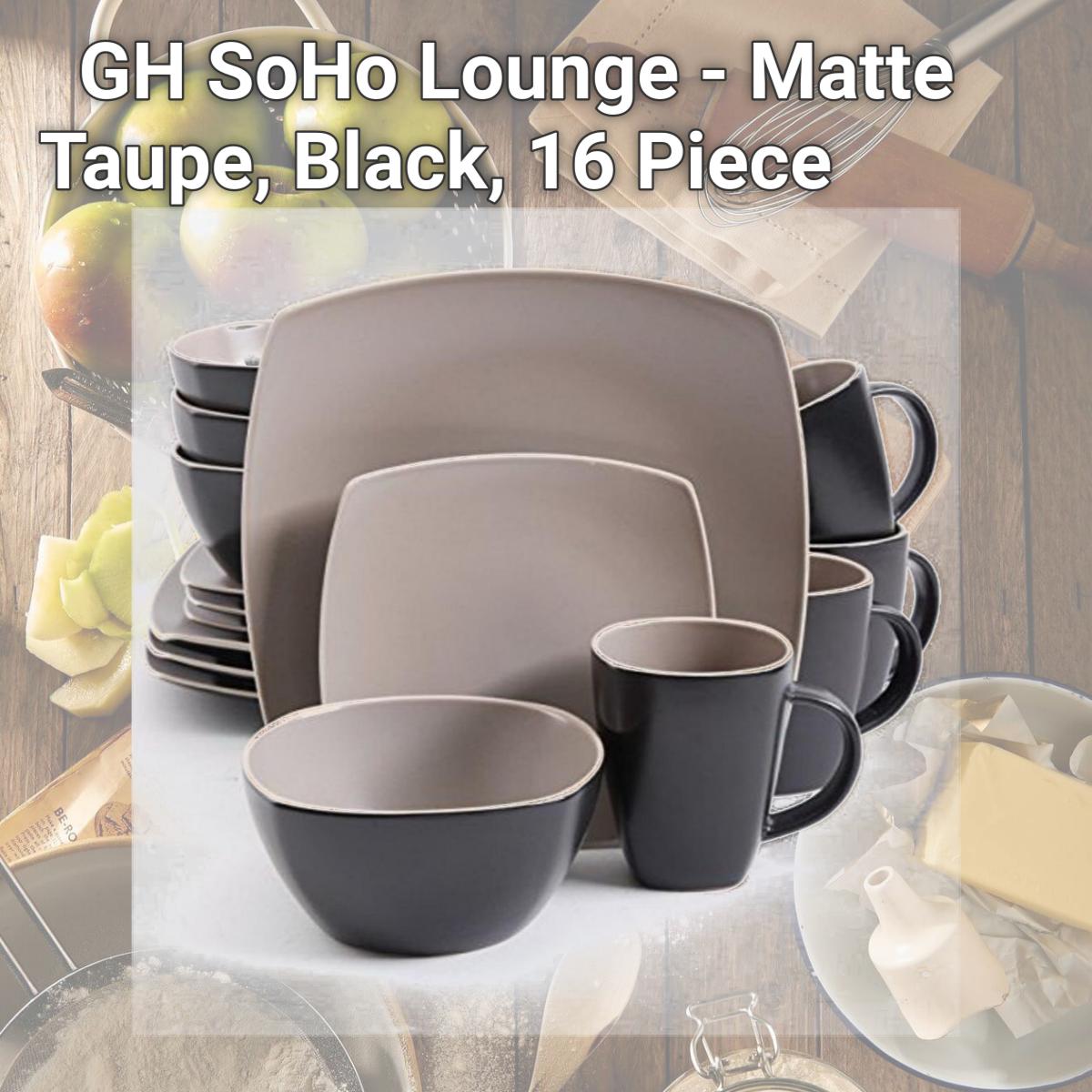 Picture of Gibson 94854.16 GH SoHo Lounge - Matte Taupe, Black, 16 Piece