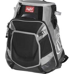 Rawlings VELOBK-GR Baseball 2 Bat Equipment Backpack Gray