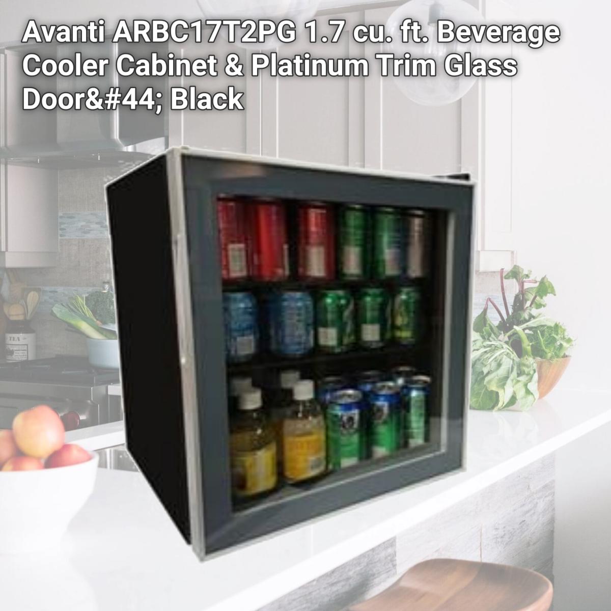 Picture of Avanti ARBC17T2PG 1.7 cu. ft. Beverage Cooler Cabinet & Platinum Trim Glass Door, Black