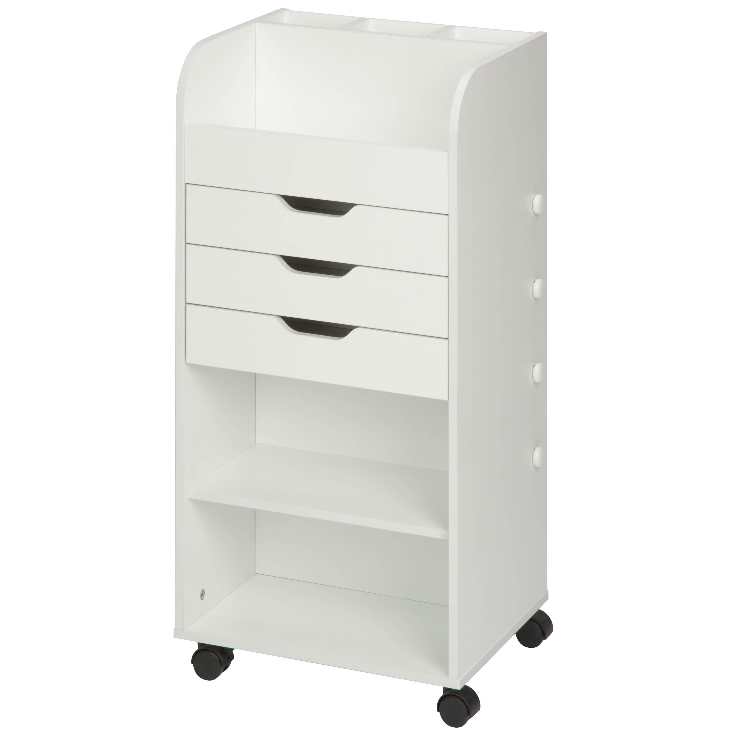 Crt-06345 Rolling Craft Storage Cart With 3-drawers - White