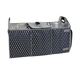 Trunk Organizer With Insulated Cooler, Gray Chain Pattern
