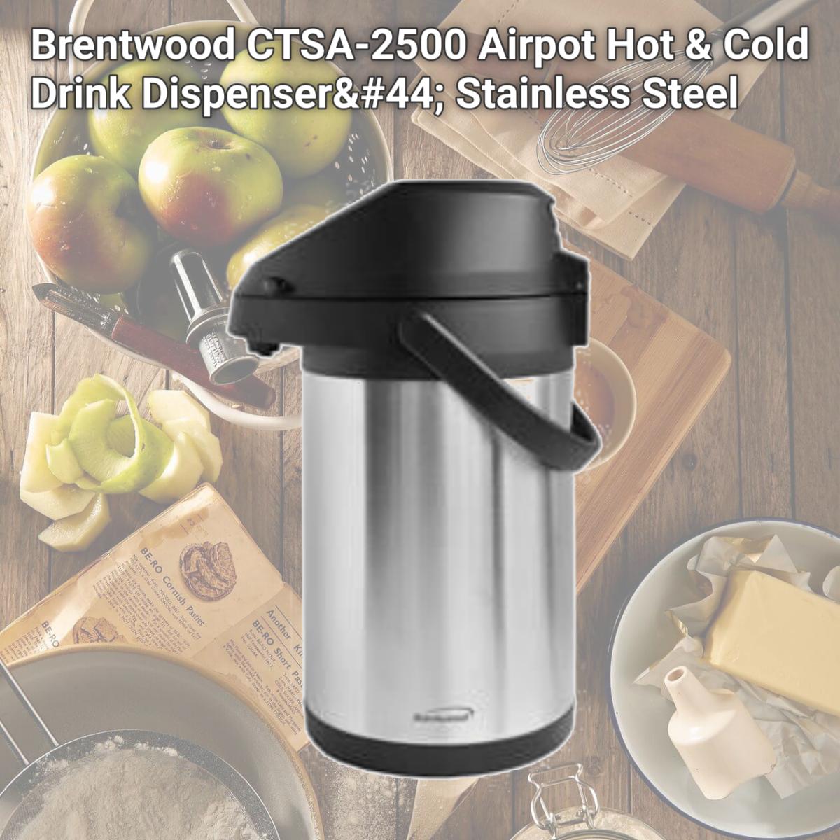 Picture of Brentwood CTSA-2500 Airpot Hot & Cold Drink Dispenser, Stainless Steel