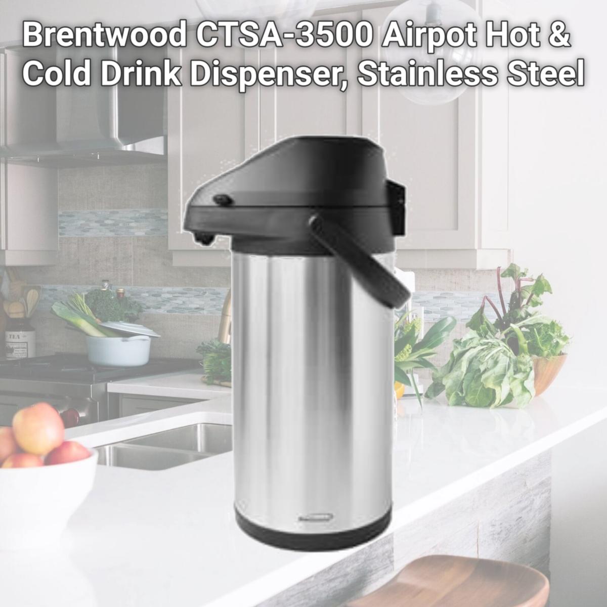 Picture of Brentwood CTSA-3500 Airpot Hot & Cold Drink Dispenser, Stainless Steel