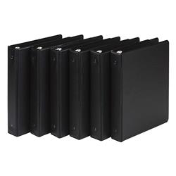 1 In. 3 Ring Mini Storage Binders - Black, Pack Of 6