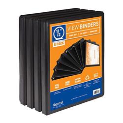 S88410 0.5 In. Economy Durable View Binder - Black, Pack Of 8