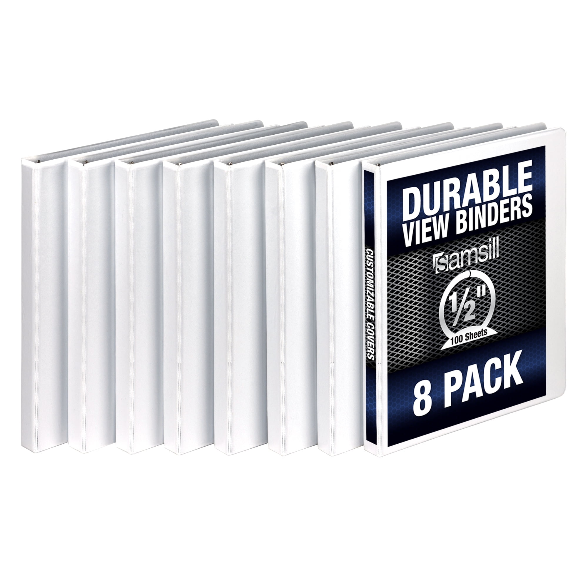 S88417 0.5 In. Economy Durable View Binder - White, Pack Of 8