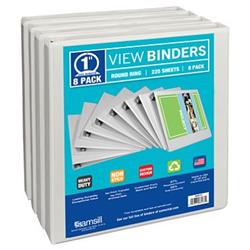 S88437 1 In. Economy View Binders, White - Pack Of 8