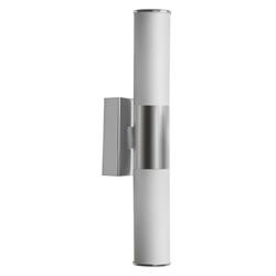 Vld-812w-sc 2 Light Led Wall Sconce, Satin Chrome - White Frosted Glass