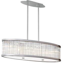 Gge-367hp-sc 7 Light Oval Pendant With Crystal Rods,satin Chrome