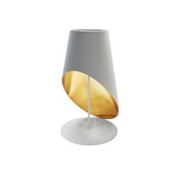 Ods-1t-692 1 Light Slanted Tapered Drum Table, White & Gold