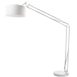 1 Light Incandescent Adjustable Floor Lamp, White