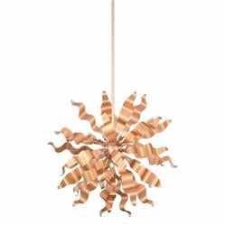 6 Light Pendant With Wavelet Ribbons, Rose Gold