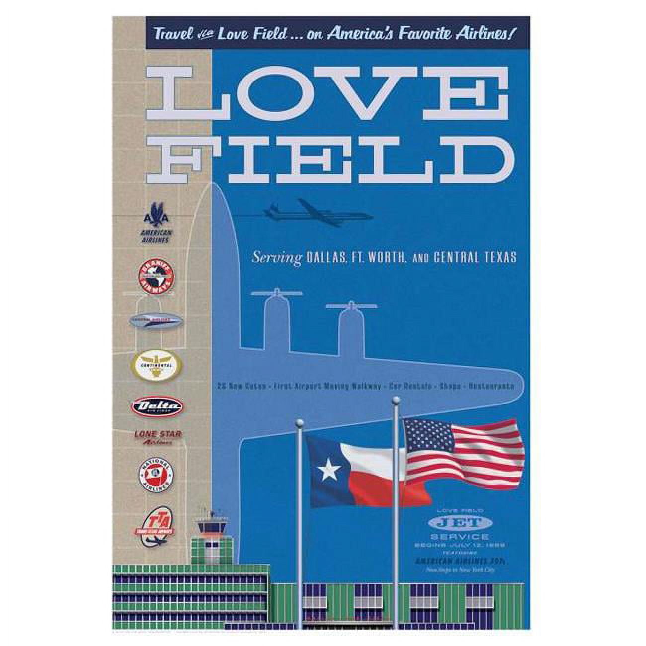 Ja024 14 X 20 In. Dallas Love Field Poster