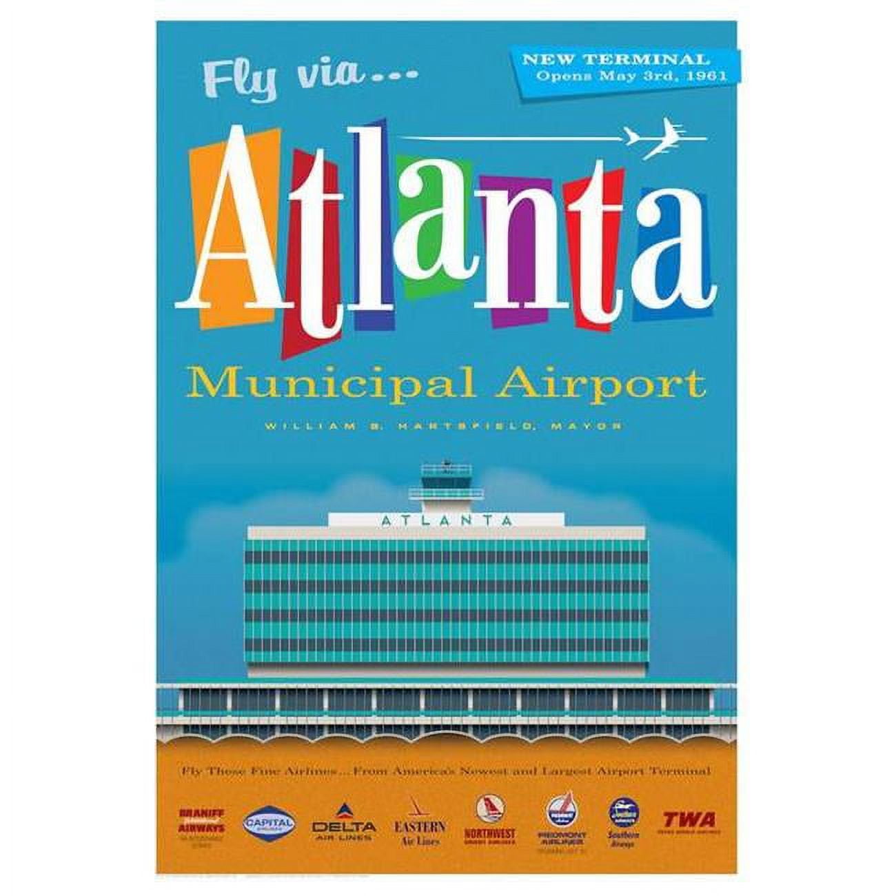 Ja025 14 X 20 In. Atlanta Municipal Airport Poster