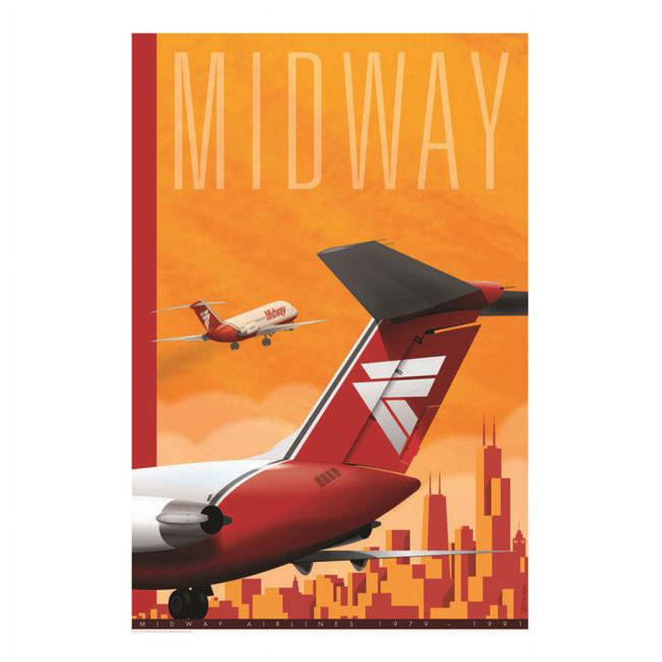 Ja056 14 X 20 In. Midway Airlines Tribute Poster
