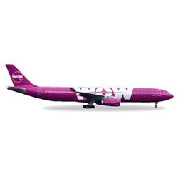 Herpa Wings He530743 Wow Air Airbus Pre-built Aircraft, 1 Isto 500