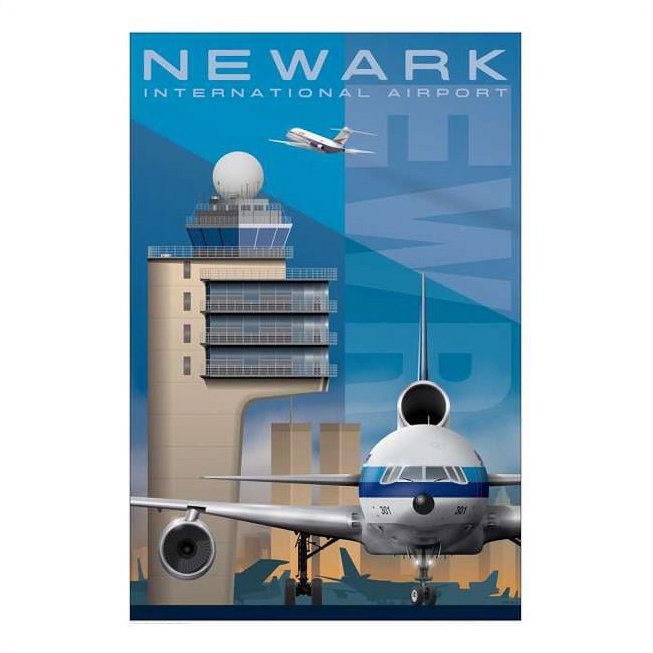 Ja074 Ewr Newark Airport Poster Eastern L1011 Model Airplane
