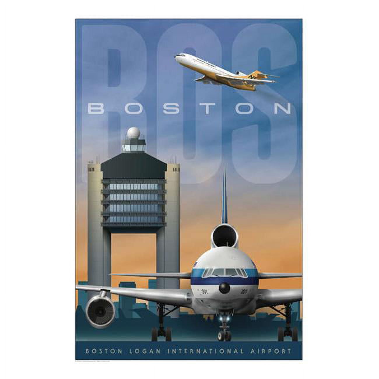 Ja075 Boston Logan Poster Model Airplane