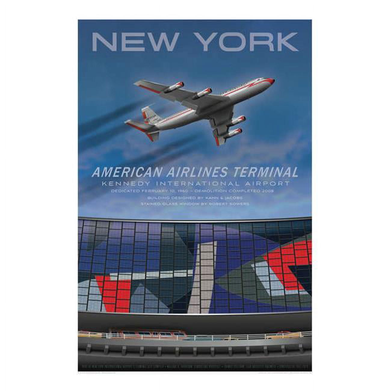 Ja081 American Airlines Terminal Jfk Tribute Poster Model Airplane