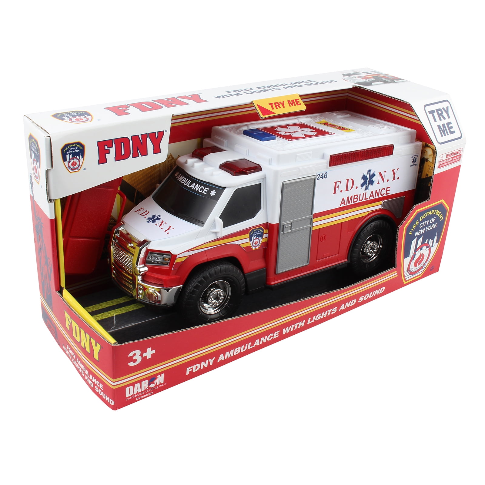Ny206007 4.5 X 12 In. Fdny Ambulance With Lights & Sound
