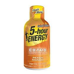 5 Hour Energy 751248 1.93 Oz Extra Strength Energy Shot - Peach Mango, Pack Of 4