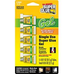 1517612 0.01 Oz Super Glue Gel Tubes - Pack Of 5
