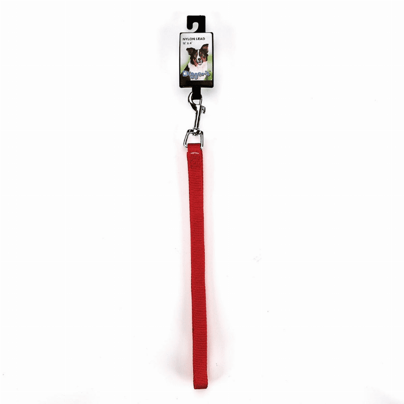 0.62 X 48 In. Adjustable Nylon Dog Lead, Red