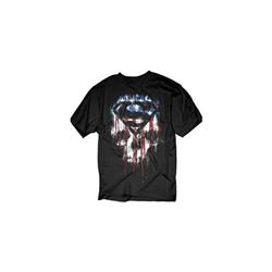 UPC 084638656679 product image for DC Comics Merchandise 23788XXL Superman Logo with Flag Skull Drip Design T-Shirt | upcitemdb.com