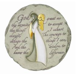 12980 9 In. Stepping Stone - Angel With Serenity Prayer