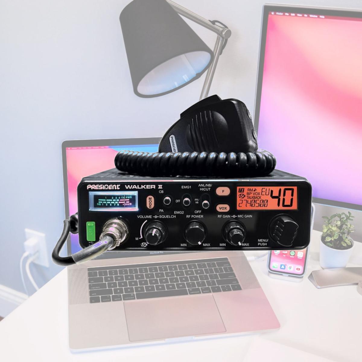 Picture of President Electronics WALKERIII Walker FCC CB Radio - 40 Channel Weather Alert & Auto Squelch Control Compact Radio for Truckers&#44; Black