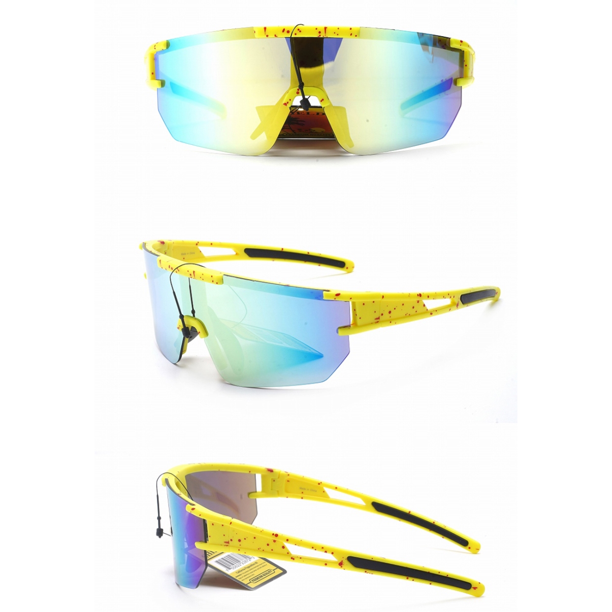TB122YELLOWFM Sports Sunglasses for Womens Youth & Men UV400 Protection Ideal for Cycling Skiing Hiking Kayaking - Yellow
