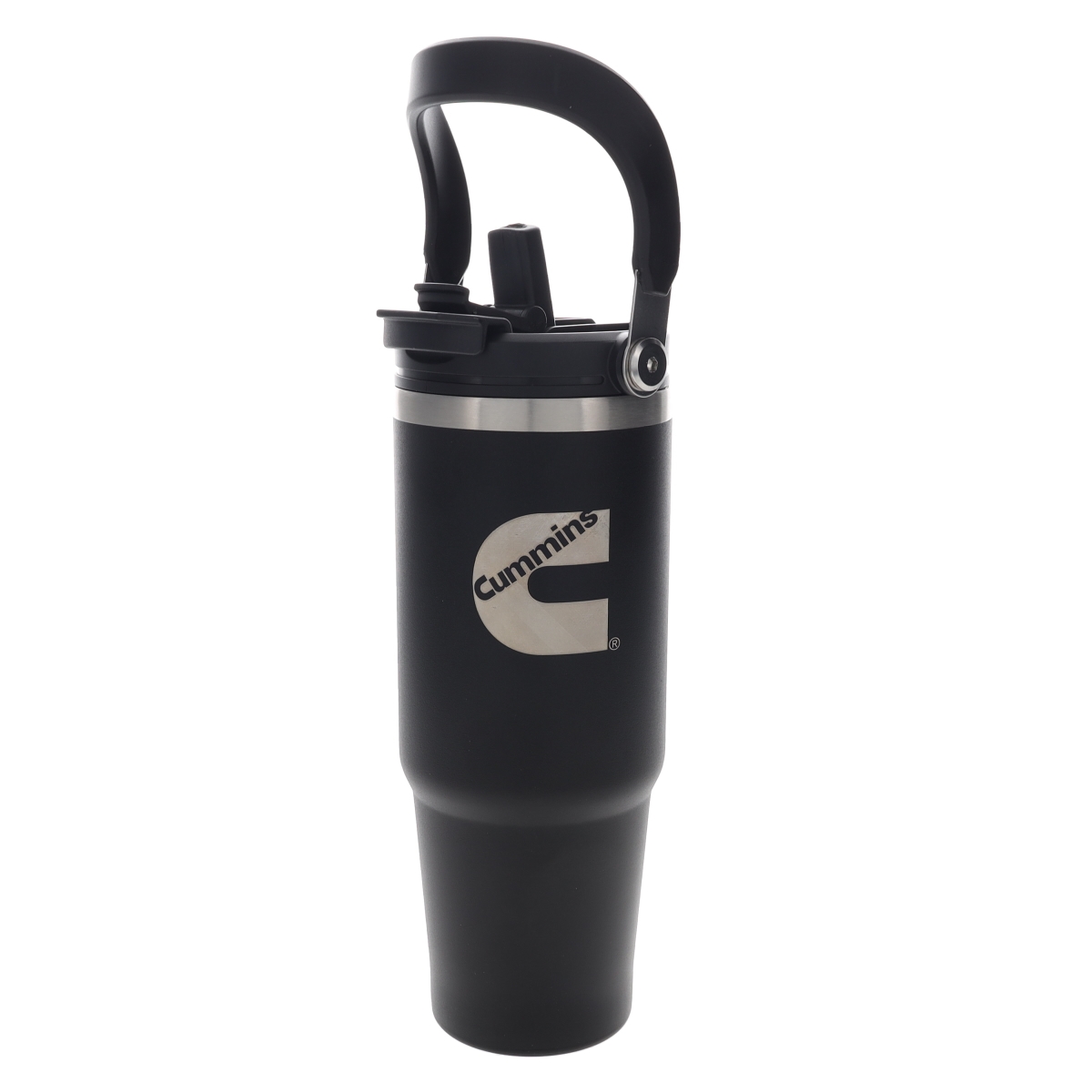 Picture of Cummins CMN35401 2-in-1 30 oz Travel Tumbler with Handle Stainless Steel with Flip Lid & Straw - Black