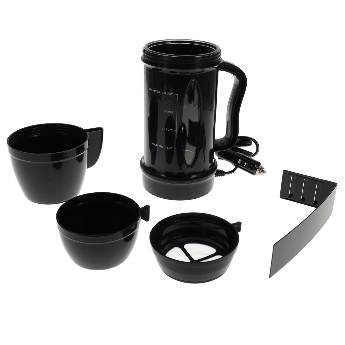 Picture of RoadPro RP5021 20 oz Hot Pot II Coffee Mug Travel Electric Kettle - Hot Tea Maker Portable Water Boiler DC 12 Volt - Black